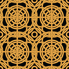 Image showing Ethnic gold interlaced - seamless pattern
