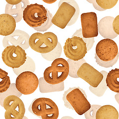 Image showing Danish butter cookies - seamless texture