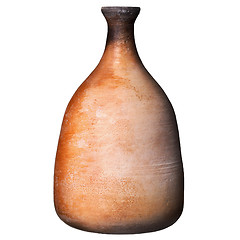 Image showing Antique clay jug on white