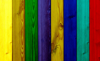 Image showing colored wooden planks