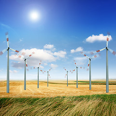 Image showing Wind turbines energy