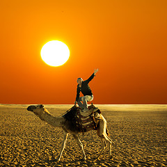 Image showing pose on the camel