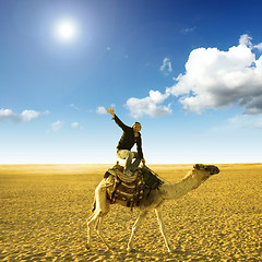Image showing pose on the camel