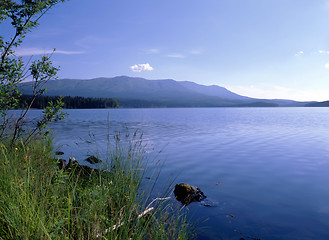 Image showing Blue lake and sky