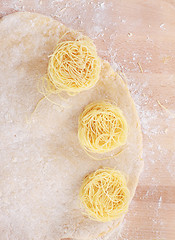 Image showing Dough with raw noodles