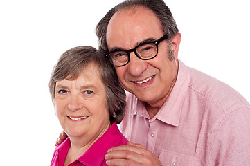 Image showing Closeup portrait of smiling aged couple