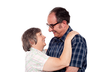 Image showing Aged couple in a romantic mood