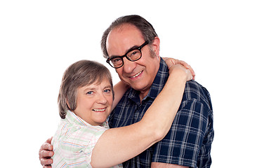Image showing Senior couple in love hugging each other