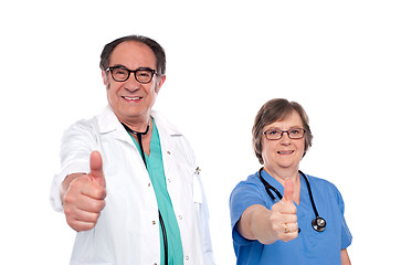 Image showing Medical professionals showing thumbs up