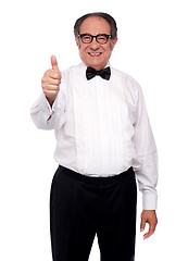 Image showing Matured man showing thumbs up