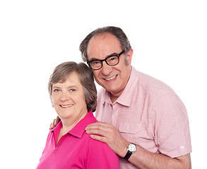 Image showing Smiling aged love couple posing