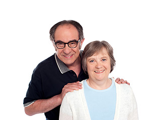 Image showing Lovable husband posing along with wife