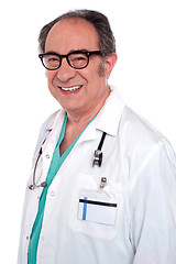 Image showing Matured male surgeon with stethoscope