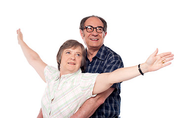 Image showing Senior love couple looking away