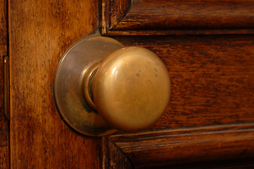 Image showing Antique door and door knob