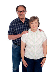 Image showing Aged love couple posing with smile