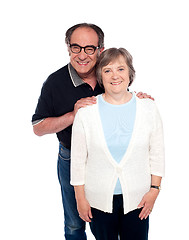 Image showing Portrait of smiling aged couple in love