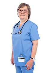 Image showing Female medical professional with stethoscope