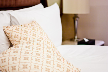 Image showing Pillows in Hotel bedroom