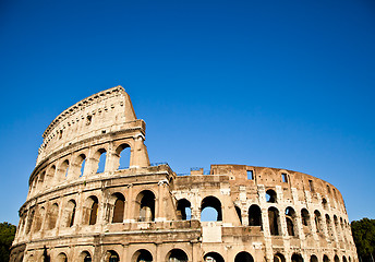 Image showing Colosseum with blue sky