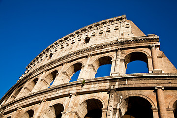 Image showing Colosseum with blue sky