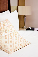 Image showing Pillows in Hotel bedroom