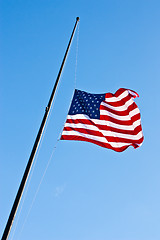 Image showing Half staff American flag