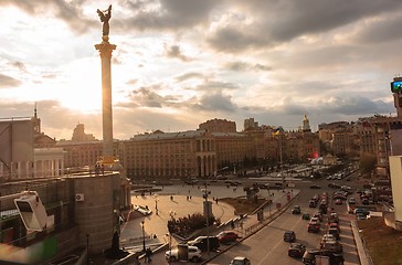 Image showing Kiev city life with dramatic sky