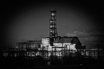 Image showing The Chernobyl Nuclear Pwer Plant, 2012 March 14 in black and whi