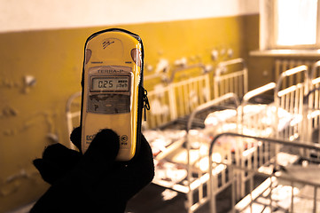 Image showing Geiger counter in nursery at Chernobyl