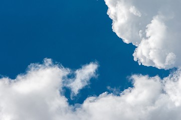 Image showing Beautiful cloudscape with fluffy clouds