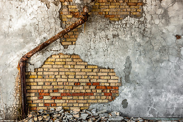 Image showing Industrial background with sewer pipe