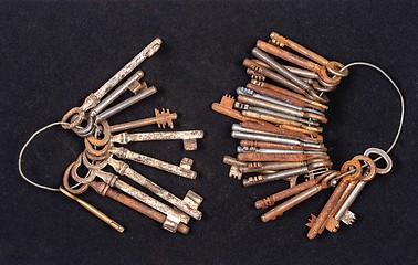 Image showing A large group of rusty keys