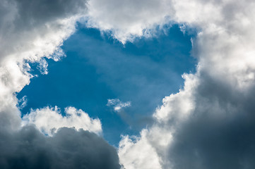 Image showing Light from above the clouds