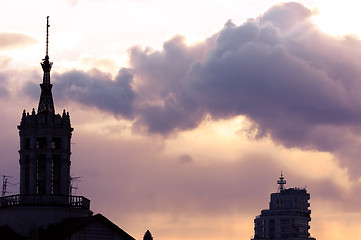 Image showing Cathedral at dawn silhouette