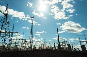 Image showing High voltage electrical  towers