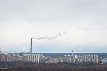 Image showing Power plant in residential area