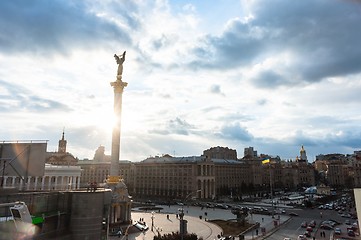 Image showing Kiev city life with dramatic sky