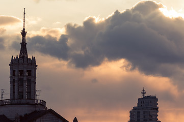 Image showing Cathedral at dawn silhouette