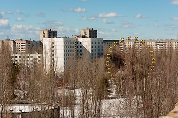Image showing Abandoned city with blue sky
