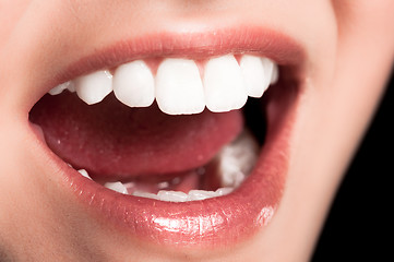 Image showing Closeup of a smiling girl 