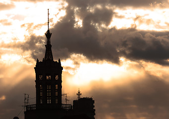 Image showing Cathedral at dawn silhouette