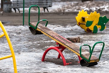 Image showing Playground at winter in the park