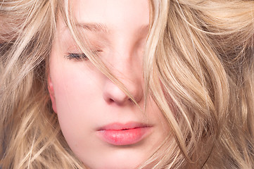 Image showing Closeup of a blond girl