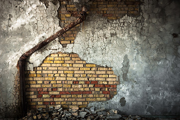 Image showing Industrial background with sewer pipe