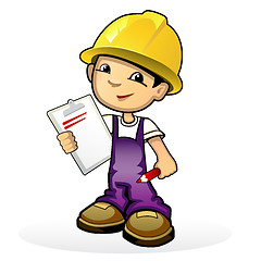 Image showing Builder in yellow helmet