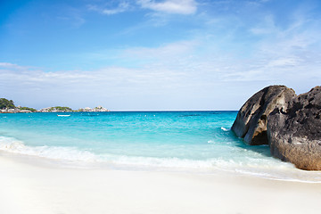 Image showing Boulders and ocean