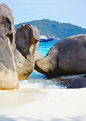 Image showing Boulders ship and ocean