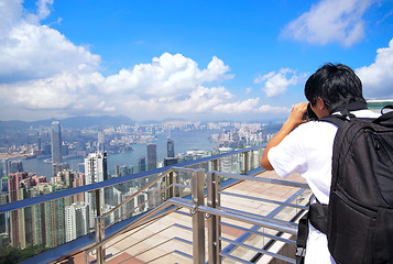 Image showing Hong Kong skyline from Victoria Peak