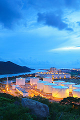 Image showing oil tank at night